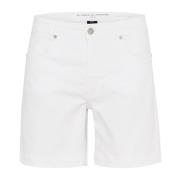 Høy midje hvite shorts