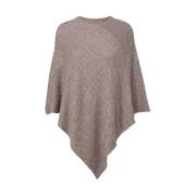 Carrie Cashmere Ull Poncho Brun