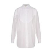 Hvit Oversize Skjorte med Frontal Applikasjon