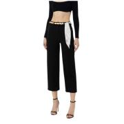 Cropped Palazzo Jeans med Kjede Belte