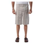 Satin Bermuda Shorts med lommer