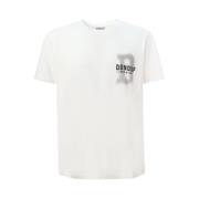 Hvit Crew-neck T-skjorte med Logo