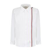 Hvit Oxford Skjorte med Trefarget Detalj