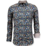 Italiensk luksus skjorte for menn - Digitalt blomstertrykk - 3062