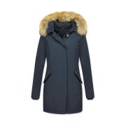 Varme vinterjakker for kvinner - Lang Wooly-jakke - Lb280Pm-B