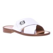 Slipper in white nappa leather