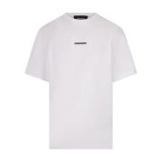 Hvit Bomull Jersey T-skjorte med Logo
