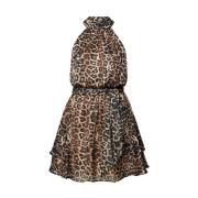 Leopardmønstret Mini Kjole