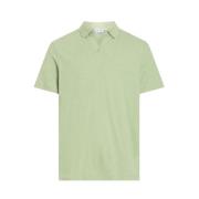 Grønn Bomull Lin Polo Skjorte
