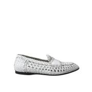 Hvite elegante slip-on loafers