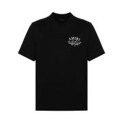 Svart Logo Print Crew Neck T-skjorte