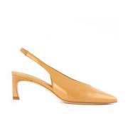 Brun Skinn Slingback Sandaler