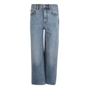 Straight jeans med høy midje
