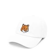 Stor Fox Head Baseballcap Hvit
