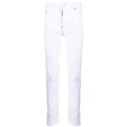 Hvite Jeans med 3,5 cm Hæl