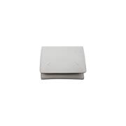 Hvit Tri-Fold Lommebok i Skinn - Stilig og Funksjonell