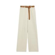 Beige Wide Leg Bukser