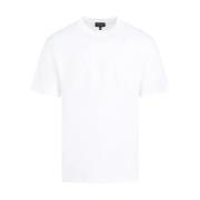 Hvit Bomull T-skjorte med Brodert Logo