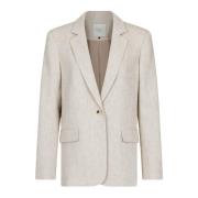 Naturlig Ramie Blazer Jarmon Stil