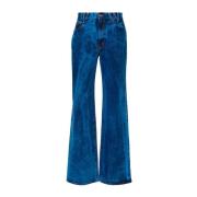 Blå Denim Jeans med Logo Patch