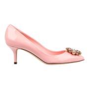 Rosa krystallpyntet semskede pumps