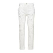 Stilige hvite bomull Boyfriend jeans