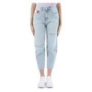 Høy Tapered Mom Fit Jeans