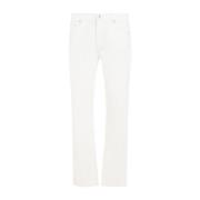 Hvit Bomull Jeans Straight Leg