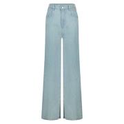 Flowy Wide Leg Jeans med splitt