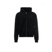 Sort Zip-gjennom Hoodie for Menn