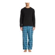 Rutete Multifarget Pyjamasett med Lommer