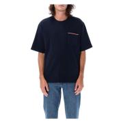 Marineblå Oversized Lomme T-skjorte