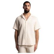 Ecru Cuba Vaffel Skjorte Oversized Avslappet