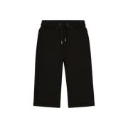 Sort Bomull Jersey Sweat Shorts