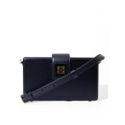 Luksuriøs Mørk Blå Lam Box Bag