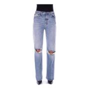 Denim Jeans med Logo Baklomme