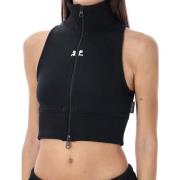 Svart Cropped Vest Topwear