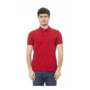 Rød Polo Shirt med Brodert Design for Menn