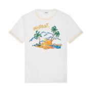 Sommer Print Bomull T-skjorte Hvit