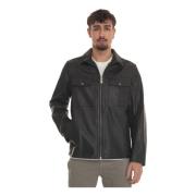 Jonova1 leather harrington jacket