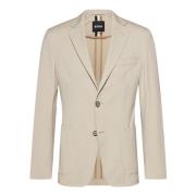 Slim Fit Beige Seersucker Jakke