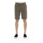 Bomull Bermuda Shorts i Ensfarget