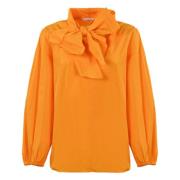 Oransje Bow Skjorte for Kvinner