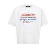 Hvit Tow Truck Print T-Shirt