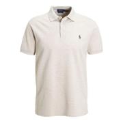 Beige Bomullspolo Med Brodert Logo