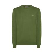 Solid Rund Hals T-skjorte (Mørkegrønn)