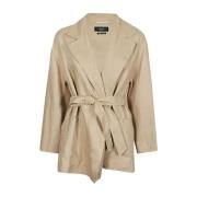 Beige Oversize Beltejakke