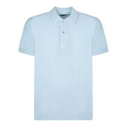 Blå Polo Skjorte Bomull Brodert Ss24