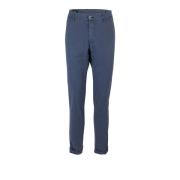 Blå Chino Bukser Regular Fit Glidelås/Knappelukking
