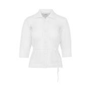 Hvit Heklet Skjorte - Elegant Strandplagg